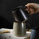 Axyaa Retro Ceramic Mug, Nordic Style Coffee Cup, Coarse Pottery, 375ml