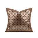 Axyaa Geometric Laser Mirror Pillow Cover for Children's Room - Black Coffee Color