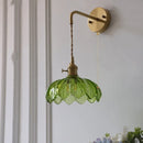 Axyaa Green Glass Knob Switch LED Wall Lights - Bedroom Kitchen Bar Living Room