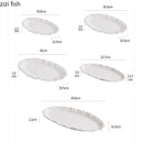 Axyaa Ceramic Fish Plate with Irregular Flower Edge - Molecular Tableware