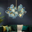 Axyaa Modern Blue Glass LED Pendant Lamps for Bedroom Chandelier Lighting