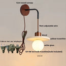 Axyaa White Glass LED Wall Light - Modern Nordic Bedroom Sconce
