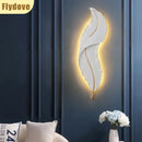 Axyaa White Feather LED Wall Lamp - Elegant Home Lighting for Various Spaces