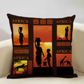 Axyaa African Dancer Linen Cushion Cover in Exotic Style Art Impression