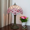 Axyaa Stained Glass Rose Table Lamp Vintage Desk Light Mediterranean Style