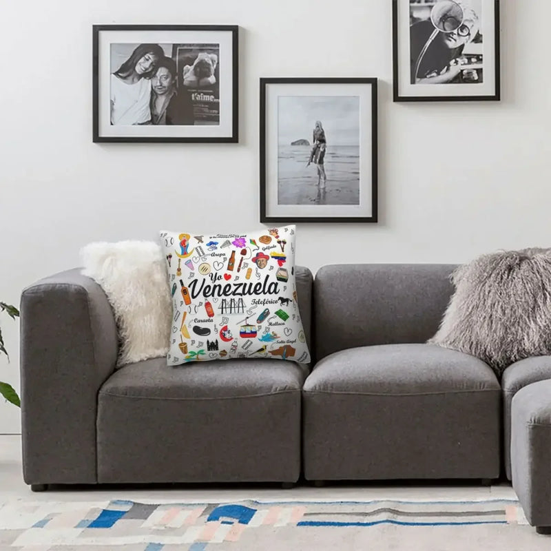 Venezuela Pride Print Pattern Sofa Cushion Cover by Axyaa
