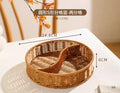 Axyaa Fruit Tray and Candy Box Set, Imitation Rattan Woven Basket