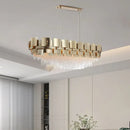 Axyaa Gold K9 Crystal Pendant Light for Bedroom Living Room Dining Kitchen