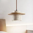 Axyaa Yellow Travertine Hanging Line Lamp | Wabi Sabi Style Bedroom Pendant Light