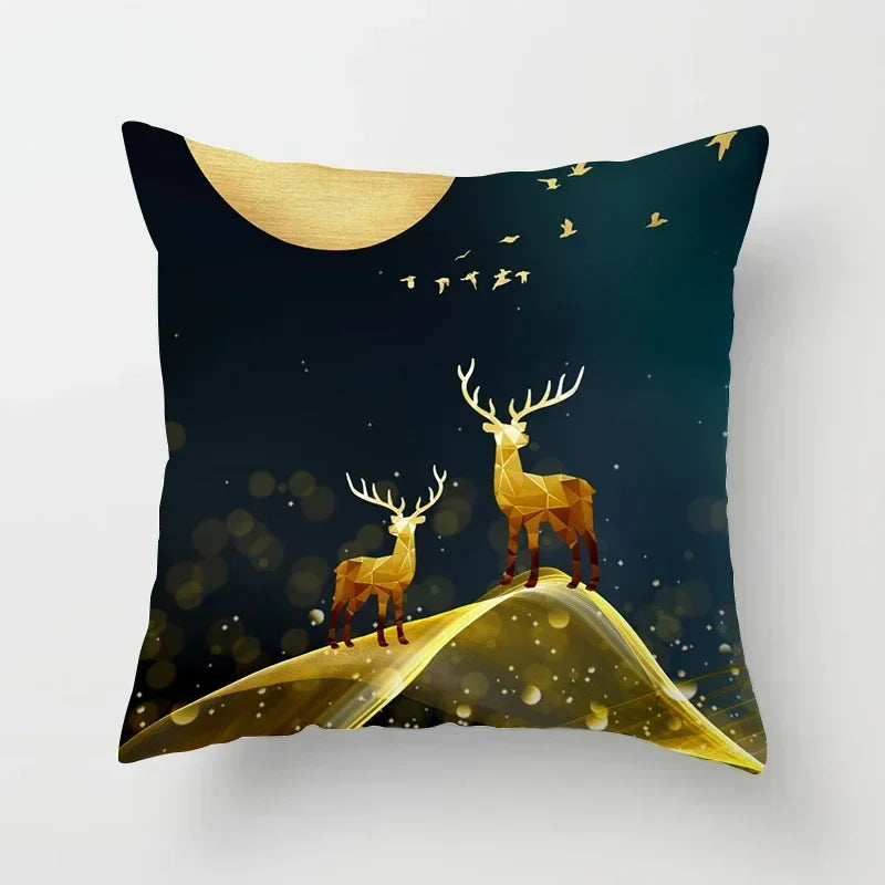 Golden Tree Forest Pillow Case by Axyaa: Car/Home Sofa Bed Decor, 45x45cm Decorative Cushion Cover
