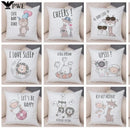 Axyaa Cartoon Animal Pillowcase: Sofa Decor Cushion Cover for Living Room