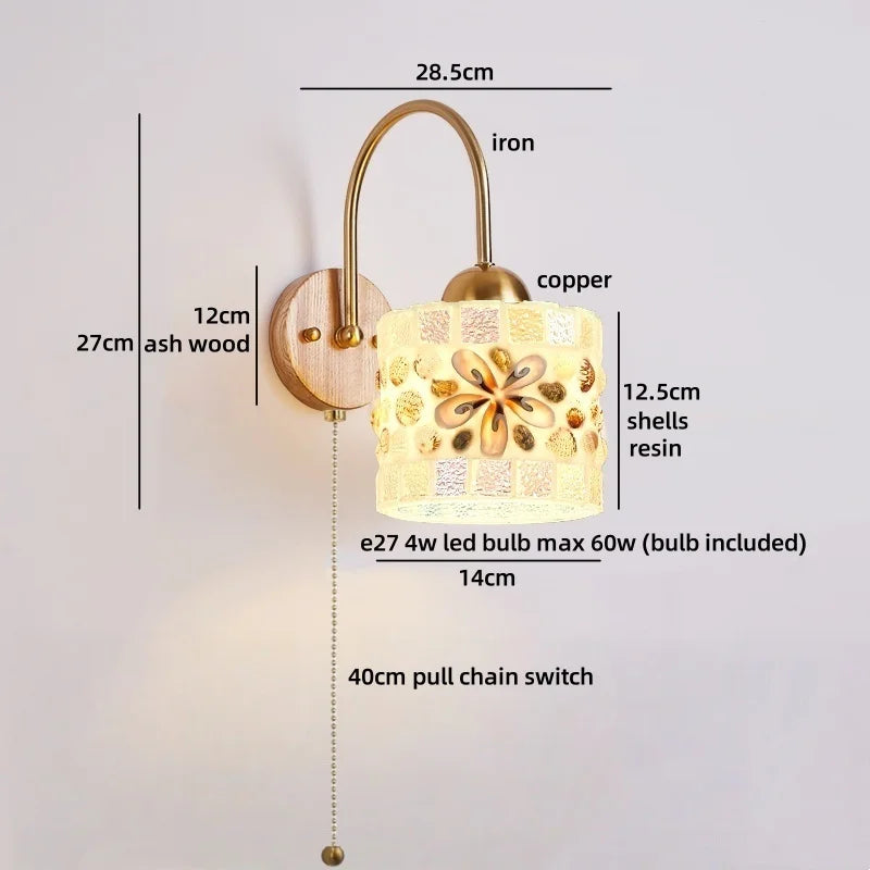 Axyaa Shells Resin LED Wall Lamp for Home Decor and Interior Design