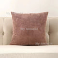 Velvet Plush Pillowcase by Axyaa - White Pink Fluffy Soft Throw Pillow Cover