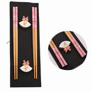 Axyaa Wood Sushi Chopsticks Set - Japanese & Chinese Tableware Gift