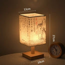 Axyaa Square Chinese Style Table Lamp with Dimmable USB Plug & Fabric Lampshade
