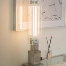 Axyaa Vertical Bauhaus Glass Chrome Floor Lamp - Industrial Style Creative Decor Warm Light