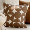Axyaa Brown Plant Oat Cream Sofa Pillow Cover Retro Premium Cushion Cover