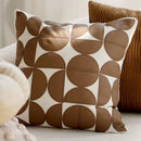 Axyaa Brown Plant Oat Cream Sofa Pillow Cover Retro Premium Cushion Cover