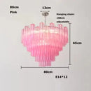 Axyaa Glass Art Pendant Light - White Pink Modern French Design for Home Decor
