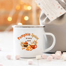 Axyaa Pumpkin Spice Enamel Mug - Festive Fall Home Decor & Gifts