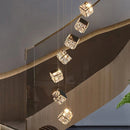 Axyaa Crystal Chandelier Stair Pendant Lamp Living Room Pendant Lights Interior Lighting