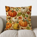 Axyaa Autumn Fence & Pumpkins Decor Pillow Cover