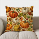Axyaa Autumn Fence & Pumpkins Decor Pillow Cover