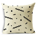 Axyaa Geometric Lines Monochrome Pattern Pillowcase for Stylish Décor
