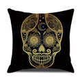 Axyaa Gold Printed Decorative Linen Pillow Cover