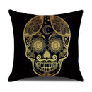 Axyaa Gold Printed Decorative Linen Pillow Cover