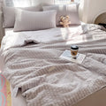 Axyaa Solid Color Summer Cool Quilt Set - Soybean Fiber Seersucker Air Conditioner Quilt