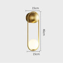 Axyaa Gold LED U-shaped Wall Lamp Sconce for Minimalist Bedroom Decor