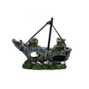 Axyaa Pirate Ship Resin Decoration for Aquarium Fish Tank Landscaping