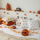 Axyaa Halloween Plush Ghost Pillowcase - White Orange for Festive Home Decor