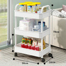 Axyaa 5 Tier Plastic Rolling Trolley Clothes Storage Locker with Wheels