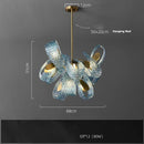 Axyaa Blue Flower Chandelier: LED Modern Home Decor Hanging Lamp for Luxury Living Room