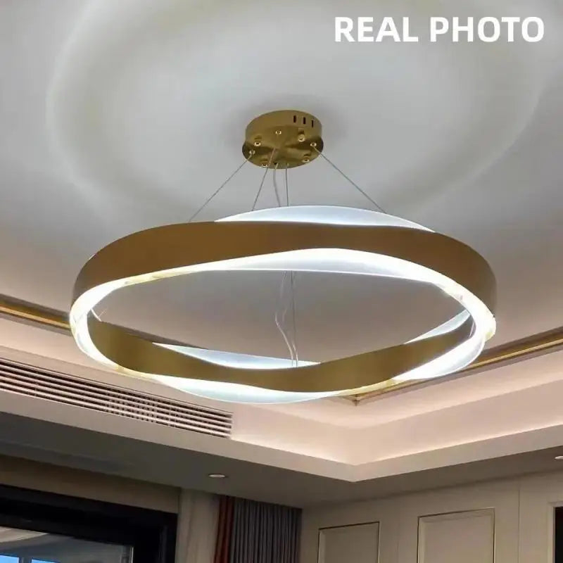 Axyaa Dimmable Steel Circle Pendant Lights for Modern Lobby, Dining Room & More