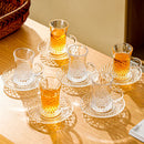 Axyaa Glass Coffee Cup Dish Set - Elegant European High-end Design