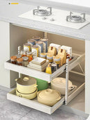 Axyaa Under Sink Drawer Storage Rack Pull-Out Shelf - Kitchen Dish Spice Basket
