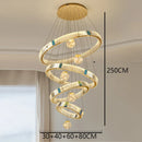 Axyaa Crystal Chandelier Stair Pendant Lamp Living Room Lighting