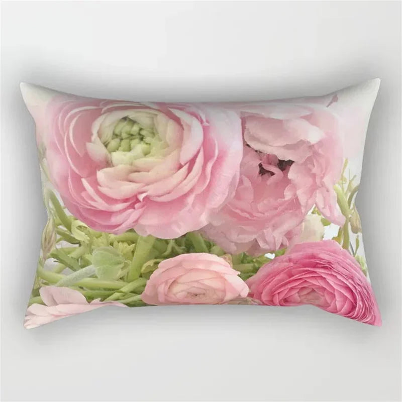 Pink Flower Polyester Pillowcase - Romantic Girl Room Aesthetic Decor