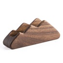 Axyaa Black Walnut Business Card Case | Creative Mountain Card Holder | Solid Wood Storage Box