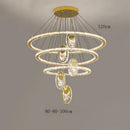 Axyaa Crystal Chandelier Stair Pendant Lamp Living Room Interior Lighting