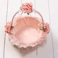 Axyaa Handmade Flower Lace Round Storage Basket