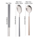 Axyaa 8Pcs Matte Cutlery Set Korean Chopsticks Dinner Spoons Dessert Spoon Flatware