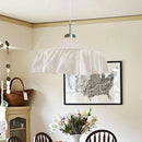 Axyaa Wabi Sabi White Cloth Fabric Pendant Light: Modern Retro LED Chandelier