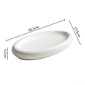 Axyaa Oval Ceramic Sushi Plate Serving Platter - Solid Color Tableware for Home Kitchen