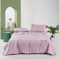 Axyaa Solid Color Tencel Cool Silk Washable Quilt Double Bed Four-Piece Set