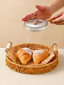 Axyaa Stainless Steel Mesh Strainer Spoon with Wooden Handle for Kitchen Tools