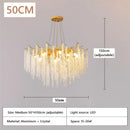 Axyaa French Strip Crystal LED Ceiling Chandelier in Gold